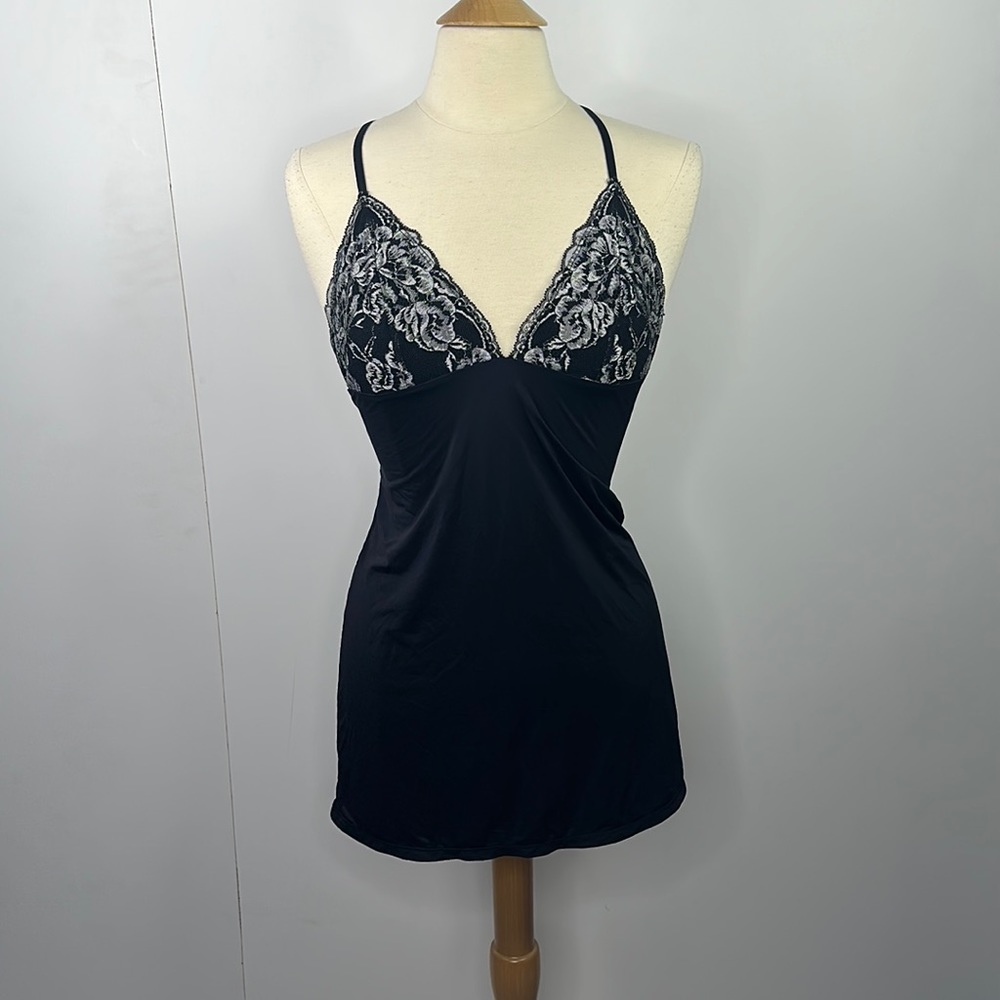 La Senza Loose Fit Floral Lace Lingerie Top Womens Size S Black